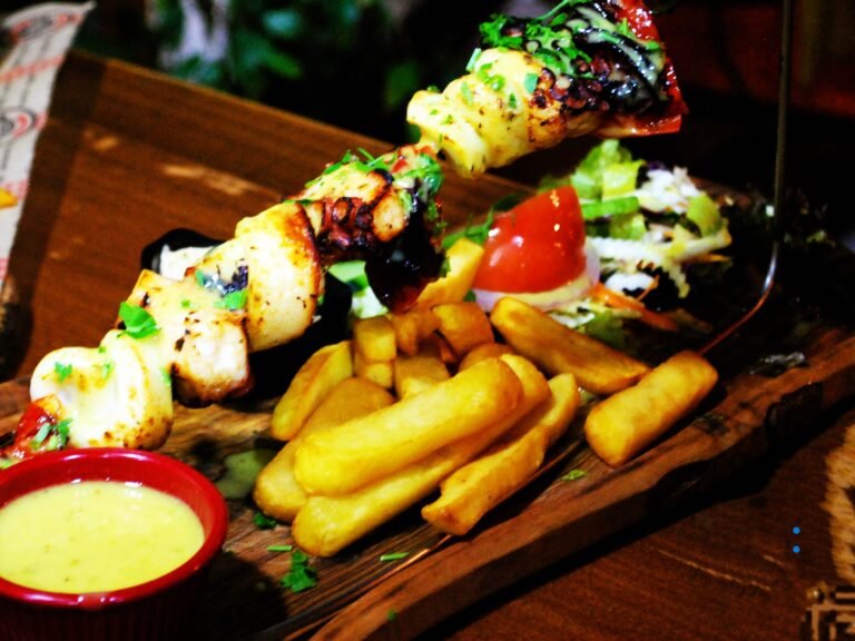 Grilled Seafood Souvlaki